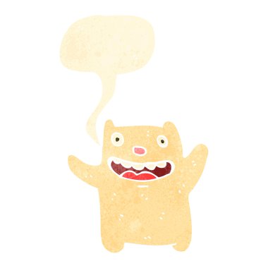 Retro karikatür komik küçük kutup ayısı