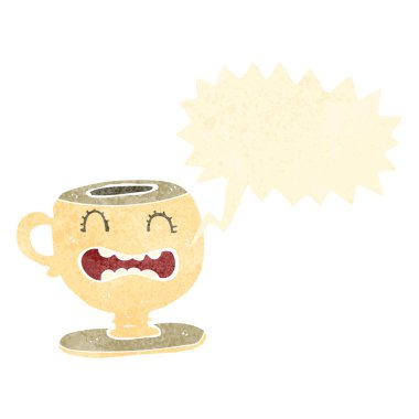 Retro karikatür çay bardağı