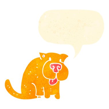 Retro karikatür köpek ile konuşma balonu