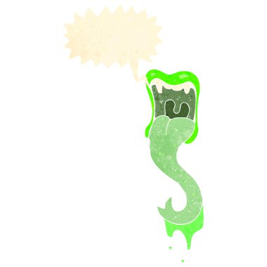 bağırarak canavar ağız retro karikatür