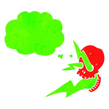 Retro karikatür çılgın aydınlatma kafatası