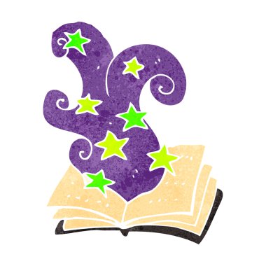 retro çizgi film büyü kitabı