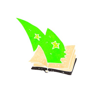 retro çizgi film büyü kitabı