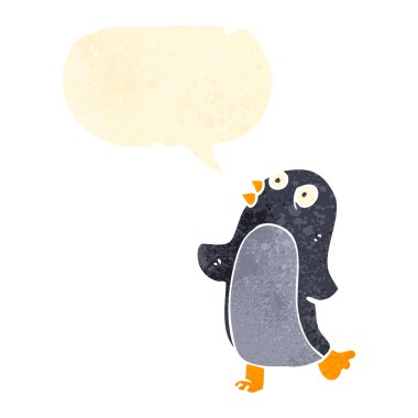 Retro karikatür penguen