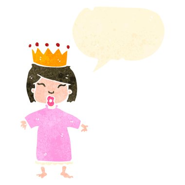 Retro cartoon şımarık küçük Prenses