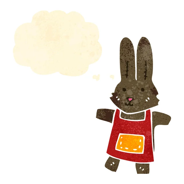 Retro kreslený králík s myšlenkou bublina — Stockový vektor