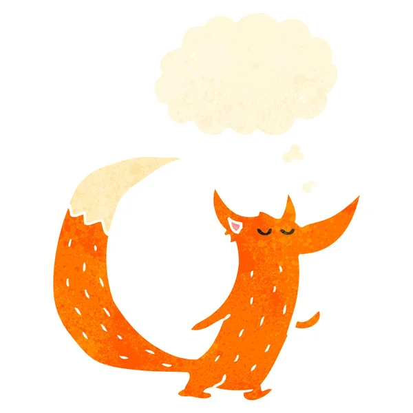 Retro karikatür fox ile düşünce balonu — Stok Vektör