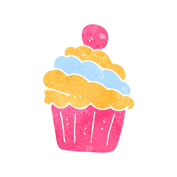 Cupcake dessin animé rétro — Image vectorielle