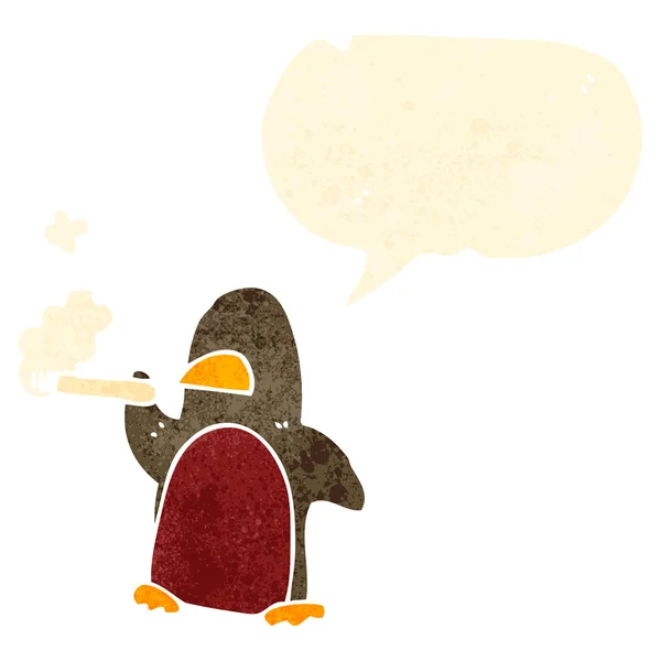 Ретро мультфильм Робин курить сигарету — стоковый вектор