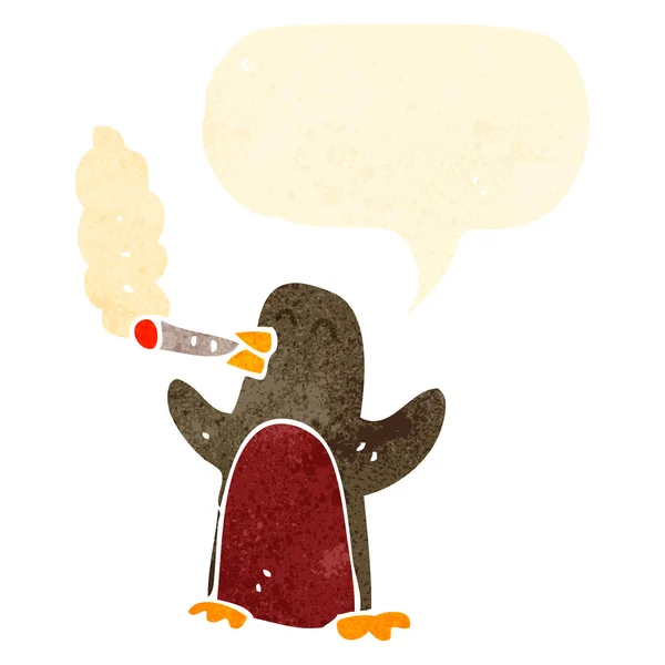 レトロな漫画ロビン喫煙タバコ — ストックベクタ