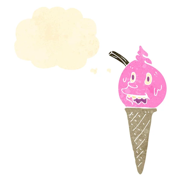 Retro kreslená postava zmrzlina — Stockový vektor