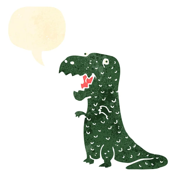 Retro desen animat fericit dinozaur — Vector de stoc