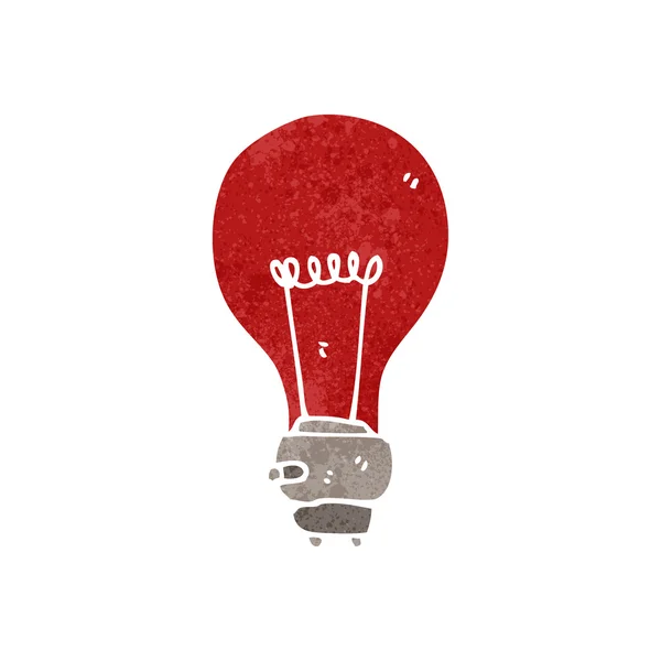 Retro cartoon red light bulb — Stock Vector