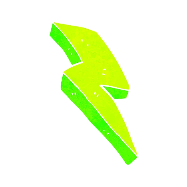 Retro tecknade lightning bolt symbol — Stock vektor