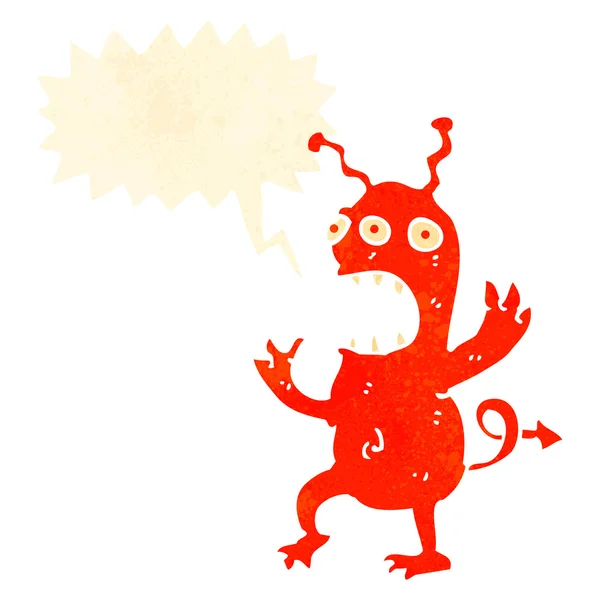Ретро-мультфильм о сумасшедшем пришельце — стоковый вектор