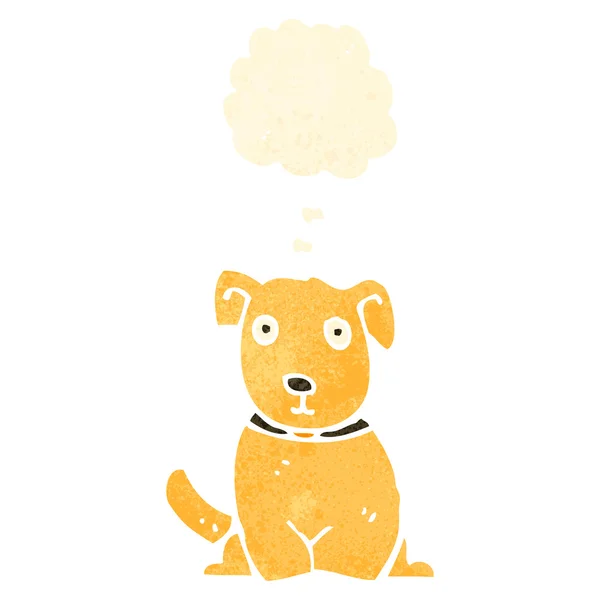 Retro cartoon hond met gedachte bubble — Stockvector