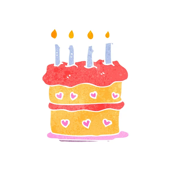 Retro cartoon birthday cake — Stock Vector