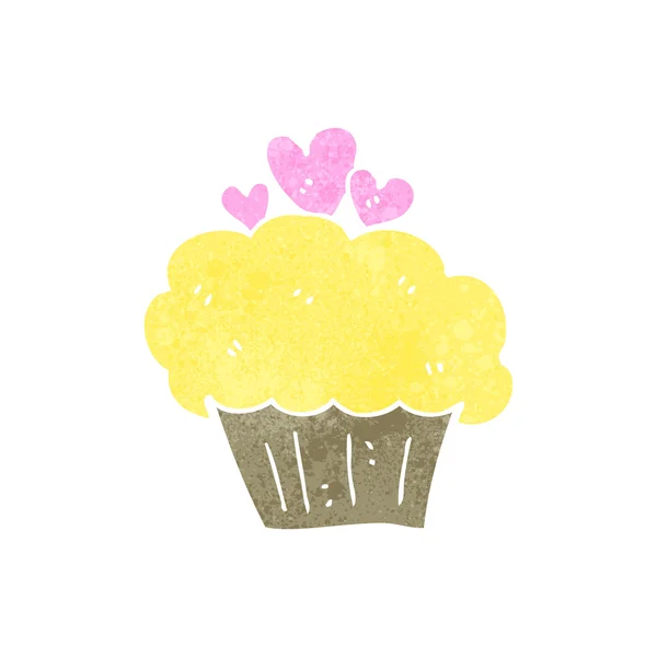 Cupcake dessin animé rétro — Image vectorielle