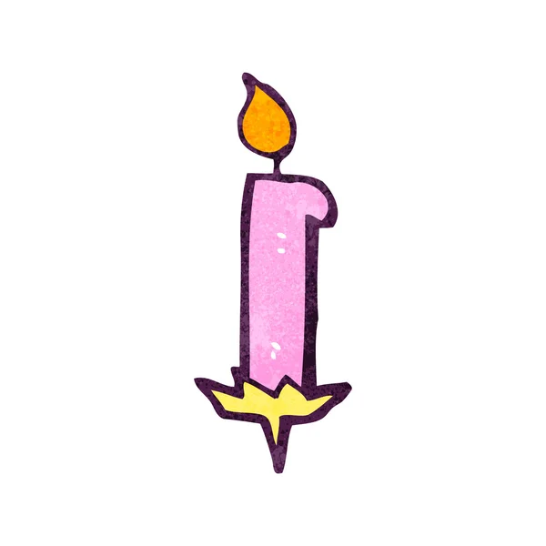 Vela de aniversário de desenhos animados retro — Vetor de Stock