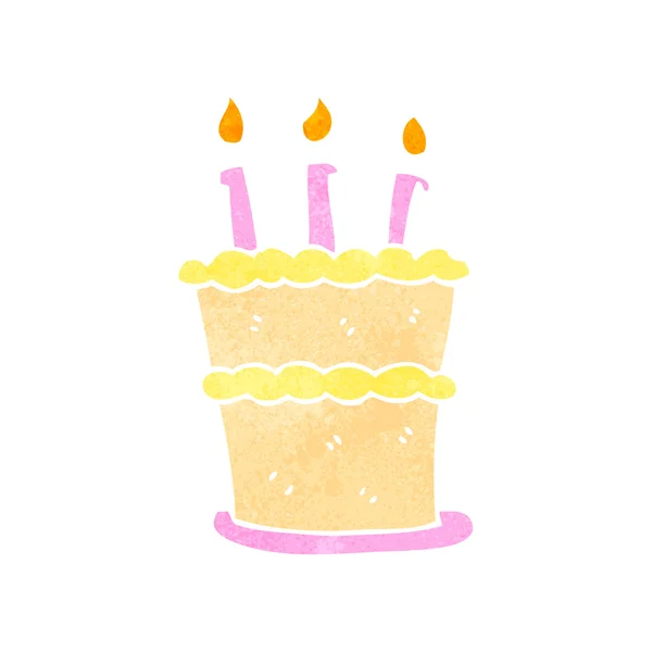 Ретро мультфільм день народження торт — стоковий вектор