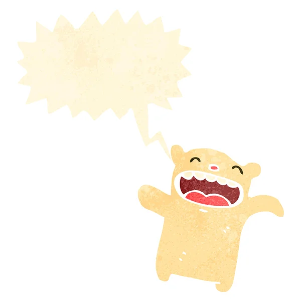 Retro-Karikatur Eisbär-Teddy — Stockvektor