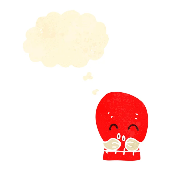 Retro karikatür kafatası ile düşünce balonu — Stok Vektör