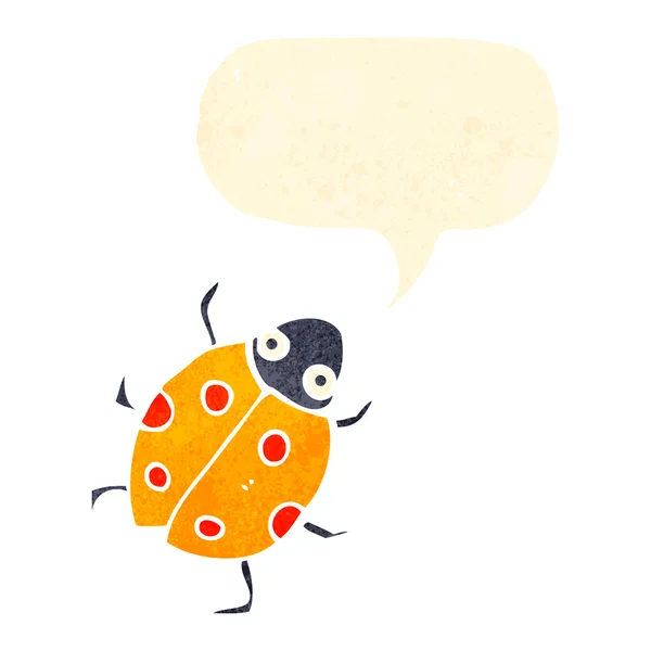 Retro cartoon bug with speech bubble — Stock Vector