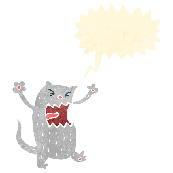 Ретро мультфільм сердитий кіт — стоковий вектор
