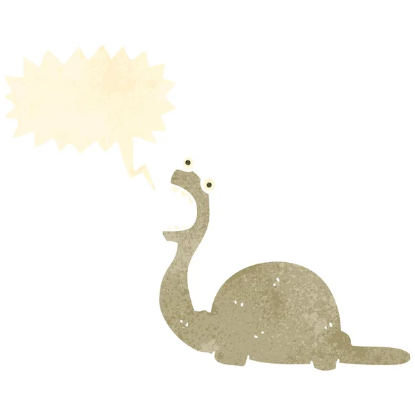 Dinosaure amical dessin animé rétro — Image vectorielle