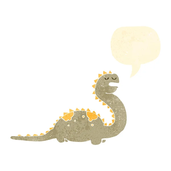 Retro kreslený přátelský dinosaura — Stockový vektor