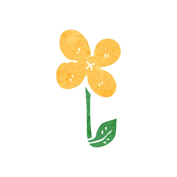 Retro kreslený květ — Stockový vektor