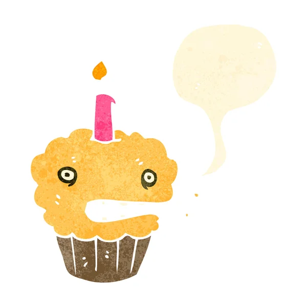 Cupcake dessin animé rétro — Image vectorielle