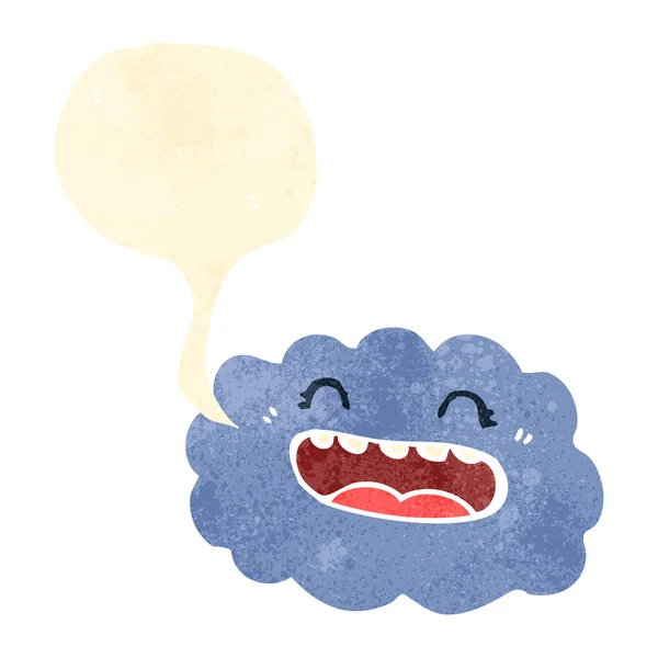 Nuvem de desenho animado retro com bolha de fala — Vetor de Stock