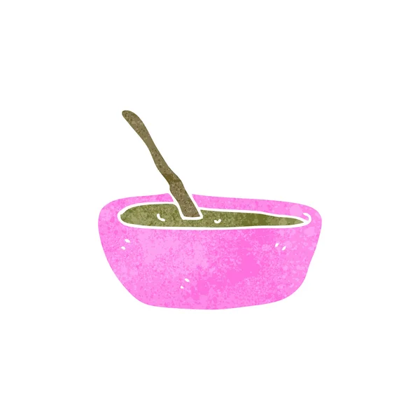 Retro cartoon bowl of soup — Stock Vector
