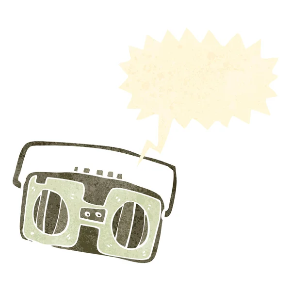 Retro reproductor de cassette de radio de dibujos animados — Archivo Imágenes Vectoriales