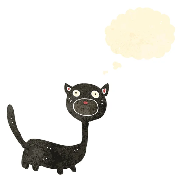 Retro desenho animado gato preto — Vetor de Stock