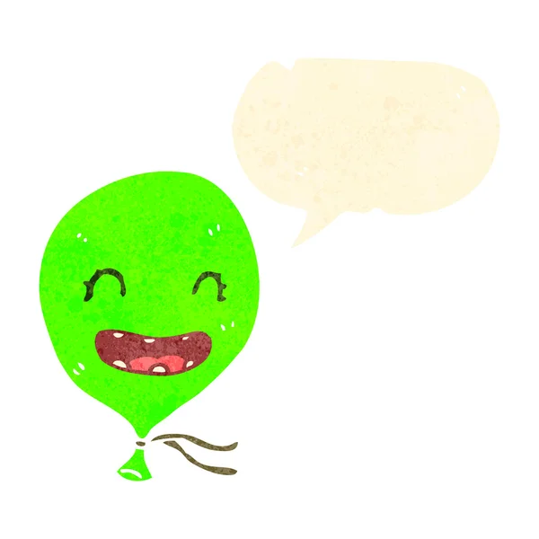 Retro-Cartoon grüner Luftballon — Stockvektor