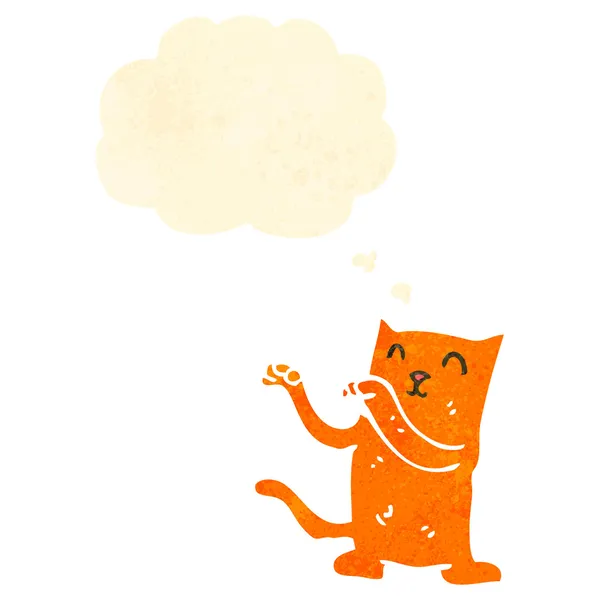 Retro desenho animado gengibre gato — Vetor de Stock