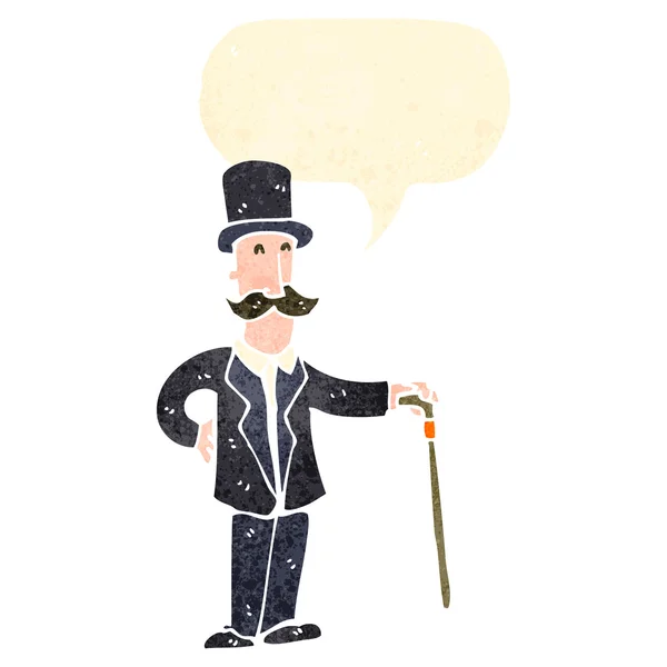 Caricature rétro riche gentleman — Image vectorielle