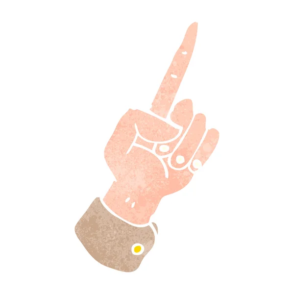 Retro dessin animé pointant symbole de la main — Image vectorielle