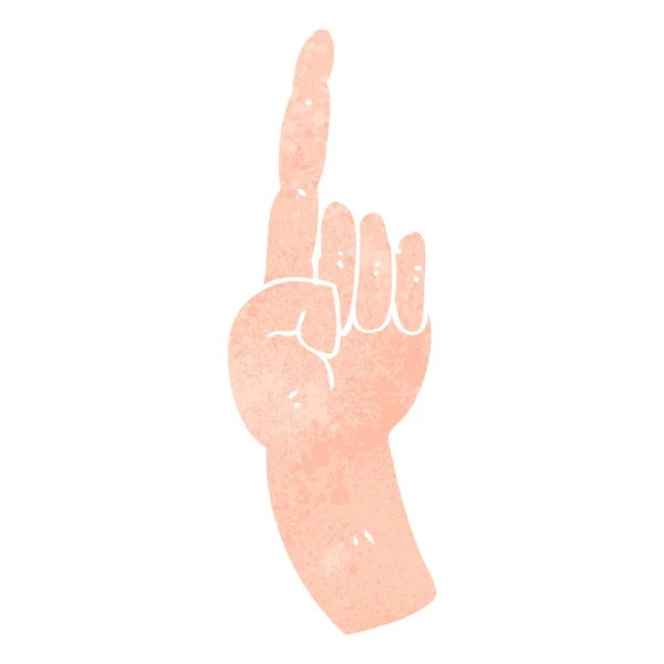 Retro tecknad peka hand symbol — Stock vektor