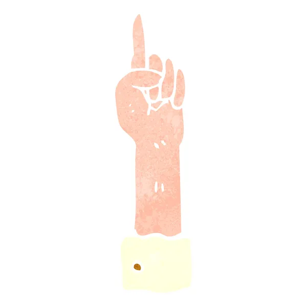 Retro dibujo animado apuntando símbolo de la mano — Archivo Imágenes Vectoriales