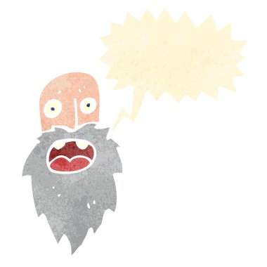 Retro çizgi film yaşlı adamın yüzü