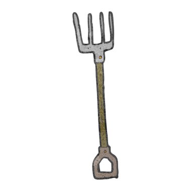 Retro karikatür Bahçe çatal