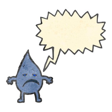 Retro karikatür yağmur damlası