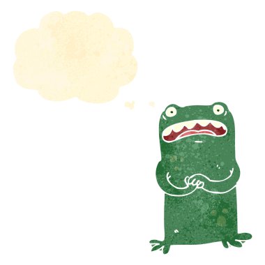 Retro karikatür gergin kurbağa