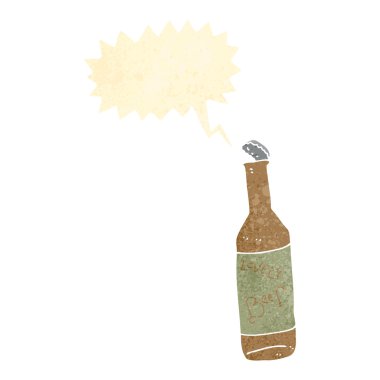 Retro karikatür bira şişesi