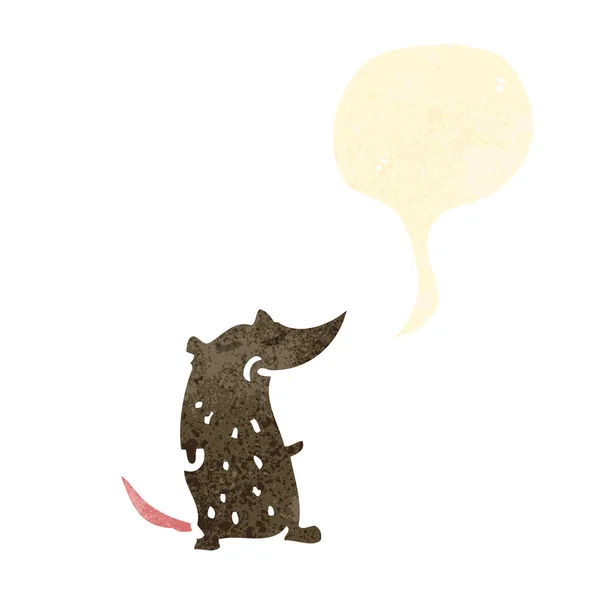 Rat dessin animé rétro avec bulle de parole — Image vectorielle