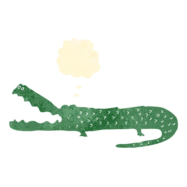 Crocodile dessin animé rétro — Image vectorielle