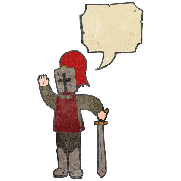 Cavaleiro medieval dos desenhos animados retrô — Vetor de Stock